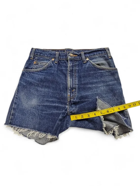 Levi's Orange Tab Vintage 505 Denim Shorts In Distressed Blue Size 30 - Picture 9 of 12